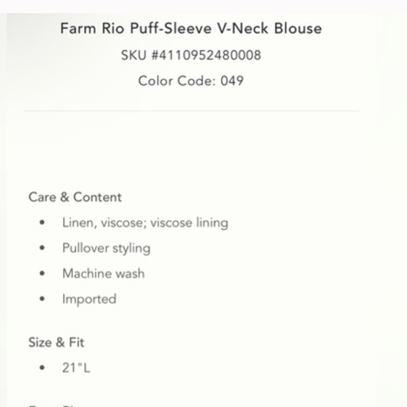 FARM RIO x ANTHROPOLOGIE Blouse - Picture 4 of 10